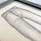 大橋歩 平凡パンチ 肉筆画 鉛筆画 額装品 10×13cm ジーンズ ●
