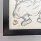 大橋歩 平凡パンチ 肉筆画 鉛筆画 額装品 10.5×15cm 人物画 赤ちゃん ●