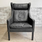 フレデリシア FREDERICIA 2204 ウイングバックチェア 2204 Wing Back Chair  レザー ブラック ボーエモーエンセン ビンテージ 現状品●