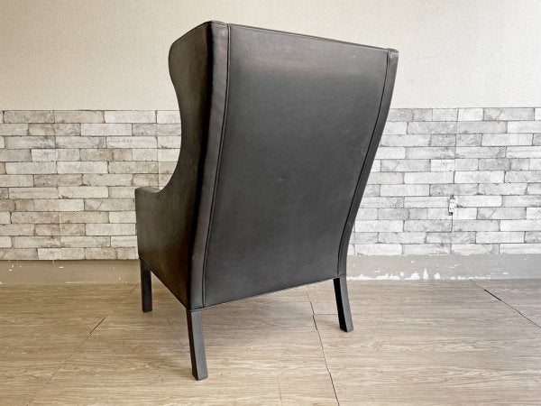 フレデリシア FREDERICIA 2204 ウイングバックチェア 2204 Wing Back Chair  レザー ブラック ボーエモーエンセン ビンテージ 現状品●