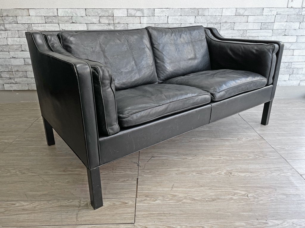 フレデリシア FREDERICIA 2212 ソファ 2P 2212 sofa 2P  レザー ブラック ボーエモーエンセン ビンテージ 現状品 ●