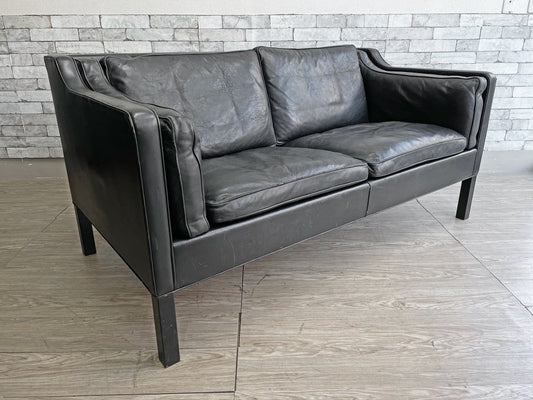 フレデリシア FREDERICIA 2212 ソファ 2P 2212 sofa 2P  レザー ブラック ボーエモーエンセン ビンテージ 現状品 ●