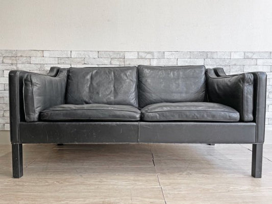 フレデリシア FREDERICIA 2212 ソファ 2P 2212 sofa 2P  レザー ブラック ボーエモーエンセン ビンテージ 現状品 ●