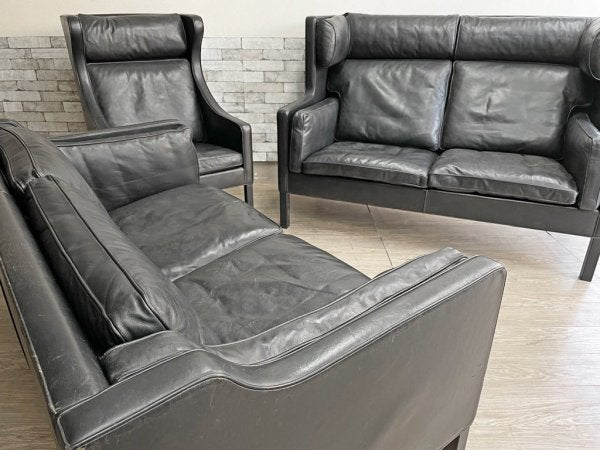 フレデリシア FREDERICIA 2212 ソファ 2P 2212 sofa 2P  レザー ブラック ボーエモーエンセン ビンテージ 現状品 ●