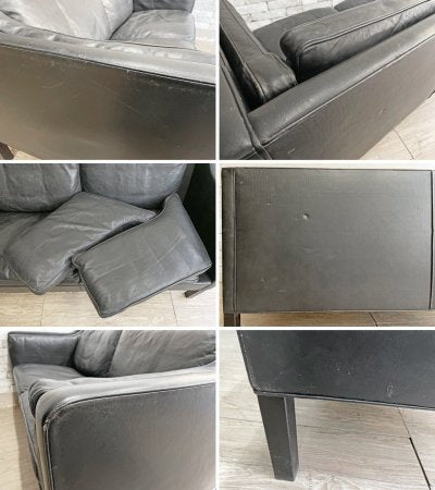 フレデリシア FREDERICIA 2212 ソファ 2P 2212 sofa 2P  レザー ブラック ボーエモーエンセン ビンテージ 現状品 ●