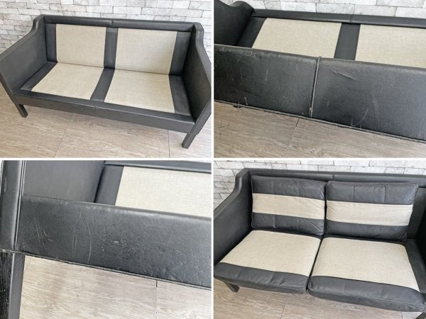 フレデリシア FREDERICIA 2212 ソファ 2P 2212 sofa 2P  レザー ブラック ボーエモーエンセン ビンテージ 現状品 ●