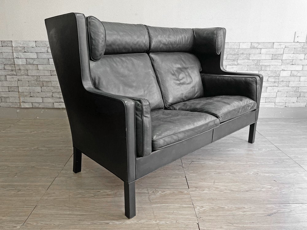 フレデリシア FREDERICIA 2192 クーペ ソファ 2P 2192 Coupe Sofa 2P  レザー ブラック ボーエモーエンセン ビンテージ 現状品 ●