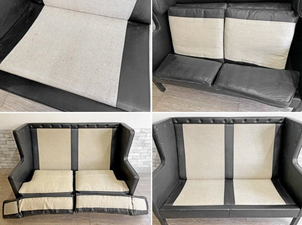 フレデリシア FREDERICIA 2192 クーペ ソファ 2P 2192 Coupe Sofa 2P  レザー ブラック ボーエモーエンセン ビンテージ 現状品 ●