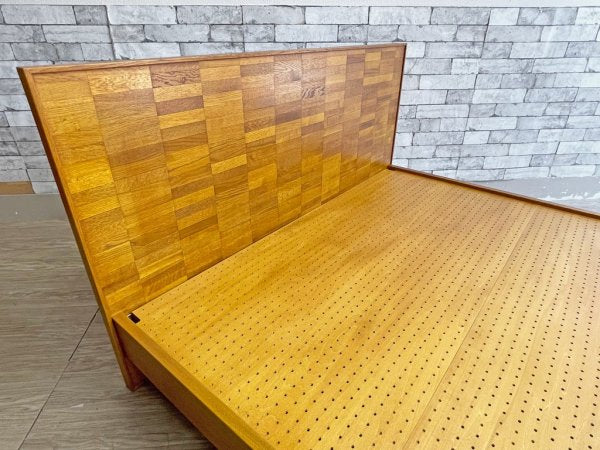 パシフィックファニチャーサービス P.F.S パーケット バック ベッド PARQUET BACK BED ダブルサイズ ベッドフレーム  オーク材 定価￥250,800-   ●