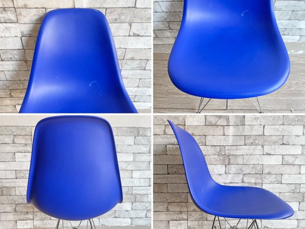 ヴィトラ Vitra サイドシェルチェア エッフェルベース ポリプロピレン製 ブルー C&R イームズ ミッドセンチュリーデザイン ●