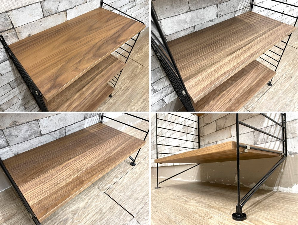 ストリング String ベーシック シェルフシステム サイドパネル フロアタイプ 3段 H86cm ニルス・ストリ二ング Nils Strinning デザイン ウォールナット 北欧家具 ●