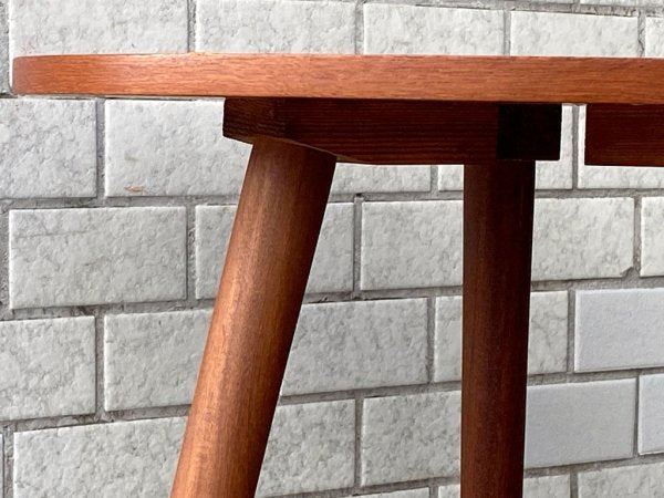 北欧ビンテージ Scandinavian Vintage サイドテーブル チーク材 × ウォールナット材 ランプ台 花台 北欧家具 ■