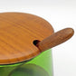 AKTA BANGKOK TEAK ガラス × チーク材 シュガーポット マスタードポット 調味料入れ 蓋・コースター・スプーン付き スウェーデンビンテージ 北欧食器 ●