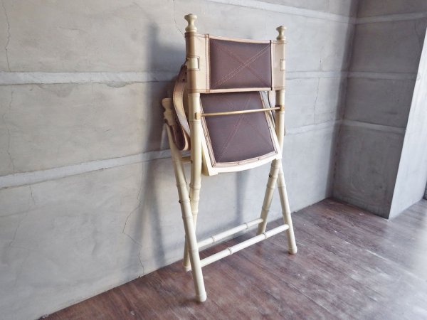 プリズミック アンド ブリル PRIZMIC & BRILL キャンペーンチェア CAMPAIGN CHAIR フォールディングチェア レザー マホガニー材 グランピング アスプルンド取扱 ♪