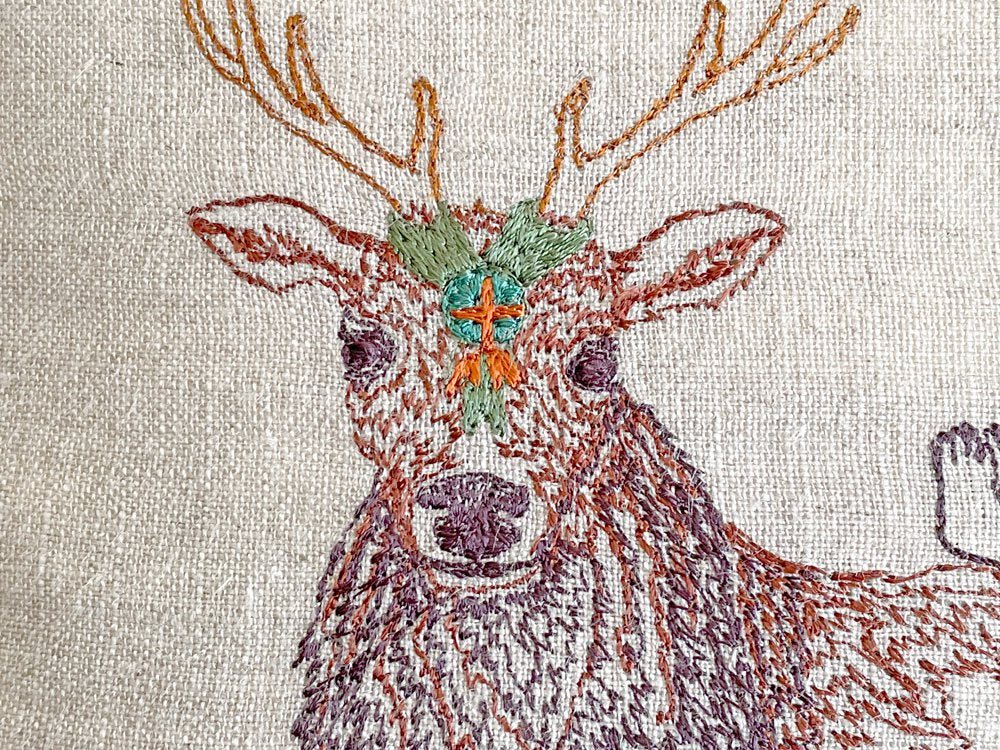 コーラル&タスク CORAL&TUSK キーパー Keeper クッション 刺繍 リネン100％ 40×40cm H.P.FRANCE取扱い ●