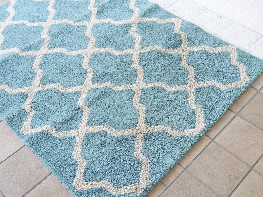 アクメファニチャー ACME Furniture ラインズC ラグマット LINES C RUG 160×120 cm ジオメトリックパターン ライトブルー ◇