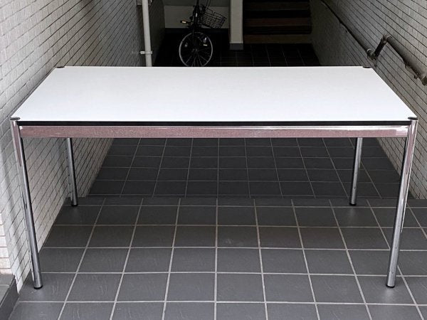 USMハラー USM Haller モジュラーファニチャー Modular Furniture ハラーテーブル ワークデスク W150cm ホワイトラミネート天板 B ■