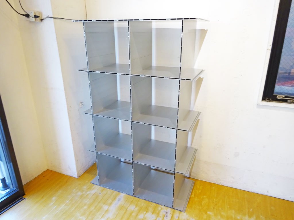 エコムス ecoms アルミ グリッドシェルフ Aluminum Grid Shelf アルミ モジュールファニチャー 2列4段 ★