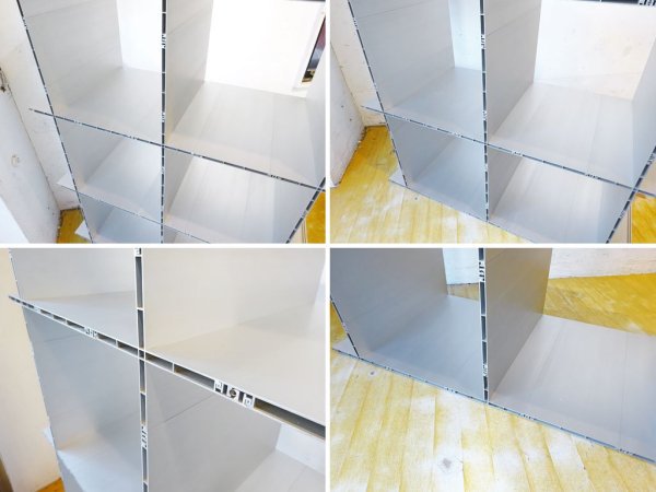 エコムス ecoms アルミ グリッドシェルフ Aluminum Grid Shelf アルミ モジュールファニチャー 2列4段 ★