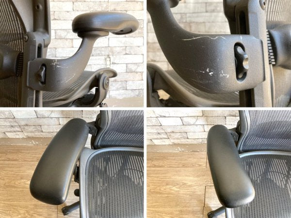 ハーマンミラー Herman Miller アーロンチェア Aeron Chair Bサイズ ランバーサポート フル装備 デスクチェア オフィス ●