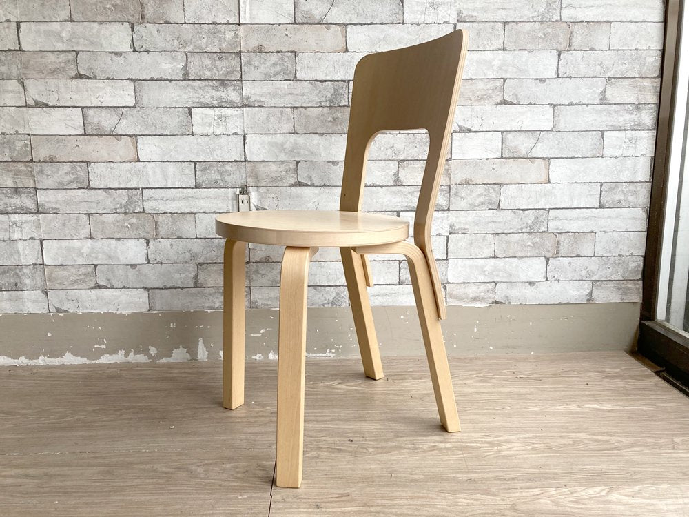 アルテック artek チェア66 Chair66 バーチ材 ダイニングチェア アルヴァ・アアルト フィンランド 北欧家具 創業80周年記念ロゴ入り A ●