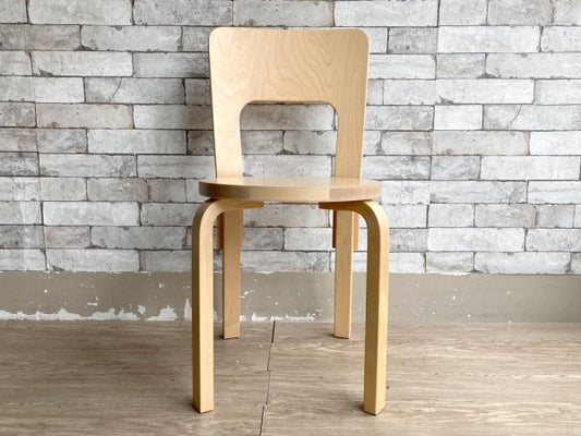 アルテック artek チェア66 Chair66 バーチ材 ダイニングチェア アルヴァ・アアルト フィンランド 北欧家具 創業80周年記念ロゴ入り B ●