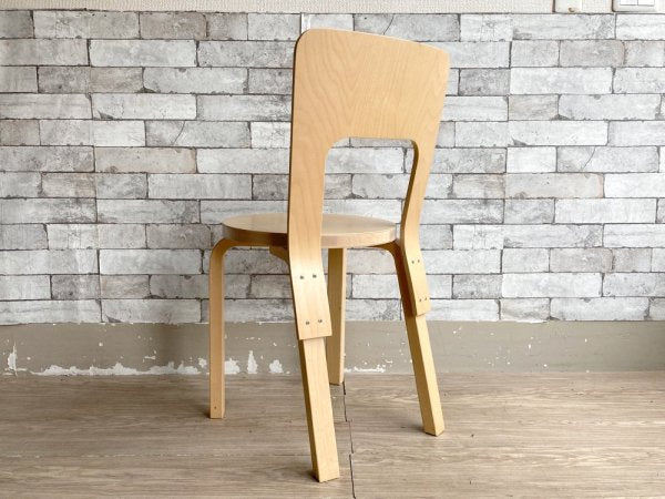 アルテック artek チェア66 Chair66 バーチ材 ダイニングチェア アルヴァ・アアルト フィンランド 北欧家具 創業80周年記念ロゴ入り B ●