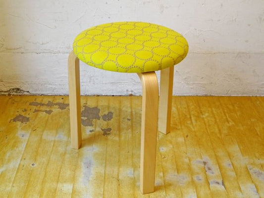 アルテック artek スツール 60×ミナ ペルホネン タンバリン Stool60 3本脚 バーチ材 ナチュラル アルヴァ・アアルト フィンランド haluta 購入 ★