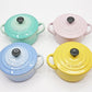 ルクルーゼ LE CREUSET ソルベ sorbet ミニココット 4個セット Φ10cm ふた付 箱付 フランス 未使用品 ●