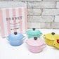 ルクルーゼ LE CREUSET ソルベ sorbet ミニココット 4個セット Φ10cm ふた付 箱付 フランス 未使用品 ●