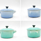 ルクルーゼ LE CREUSET ソルベ sorbet ミニココット 4個セット Φ10cm ふた付 箱付 フランス 未使用品 ●