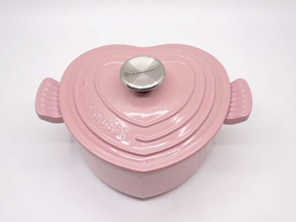 ルクルーゼ LE CREUSET ココットダムール アンティークローズ ピンク 18cm シルバーツマミ 両手鍋 キャセロール 鋳物 フランス ●