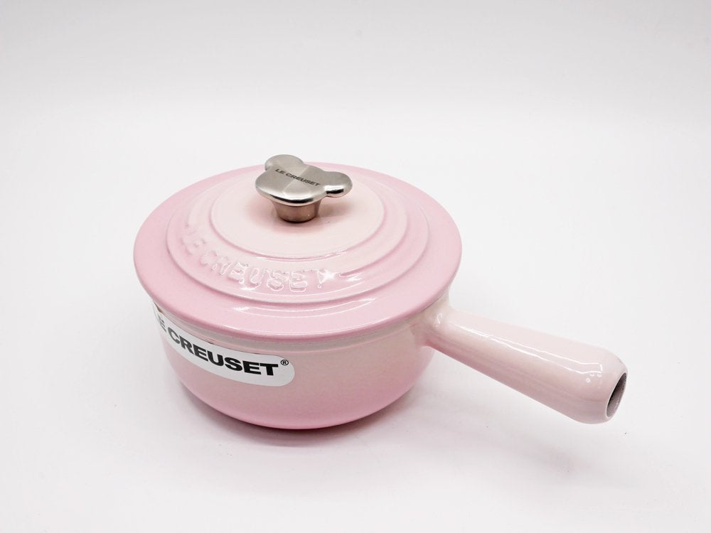 ルクルーゼ LE CREUSET ソースパン シェルピンク 16cm ベアツマミ 片手鍋 ミルクパン 鋳物 フランス 定価￥24,200- ●