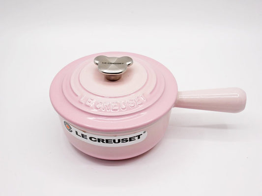 ルクルーゼ LE CREUSET ソースパン シェルピンク 16cm ベアツマミ 片手鍋 ミルクパン 鋳物 フランス 定価￥24,200- ●