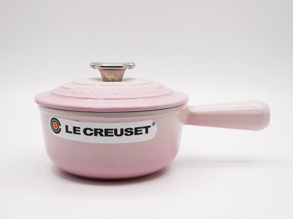 ルクルーゼ LE CREUSET ソースパン シェルピンク 16cm ベアツマミ 片手鍋 ミルクパン 鋳物 フランス 定価￥24,200- ●