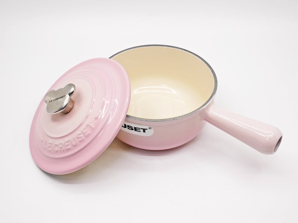 ルクルーゼ LE CREUSET ソースパン シェルピンク 16cm ベアツマミ 片手鍋 ミルクパン 鋳物 フランス 定価￥24,200- ●