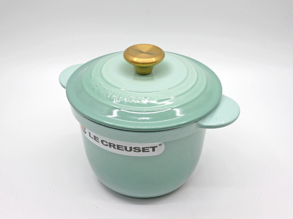 ルクルーゼ LE CREUSET ココットエヴリィ COCOTTE EVERY セージ グリーン 18cm インナーリッド付属 箱付 限定カラー 鋳物 フランス 未使用品 ●