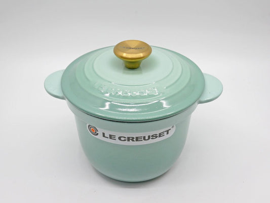 ルクルーゼ LE CREUSET ココットエヴリィ COCOTTE EVERY セージ グリーン 18cm インナーリッド付属 箱付 限定カラー 鋳物 フランス 未使用品 ●