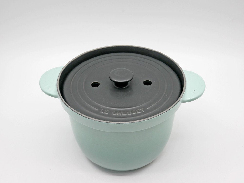 ルクルーゼ LE CREUSET ココットエヴリィ COCOTTE EVERY セージ グリーン 18cm インナーリッド付属 箱付 限定カラー 鋳物 フランス 未使用品 ●