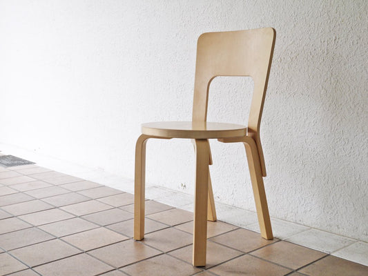 アルテック artek チェア66 Chair66 バーチ材 ダイニングチェア アルヴァ・アアルト フィンランド 北欧家具 80周年記念ロゴ A ◇