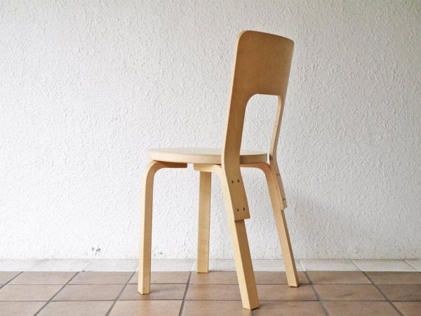 アルテック artek チェア66 Chair66 バーチ材 ダイニングチェア アルヴァ・アアルト フィンランド 北欧家具 80周年記念ロゴ A ◇