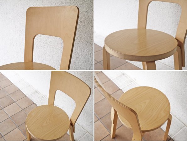 アルテック artek チェア66 Chair66 バーチ材 ダイニングチェア アルヴァ・アアルト フィンランド 北欧家具 80周年記念ロゴ A ◇