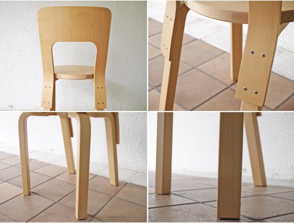 アルテック artek チェア66 Chair66 バーチ材 ダイニングチェア アルヴァ・アアルト フィンランド 北欧家具 80周年記念ロゴ A ◇