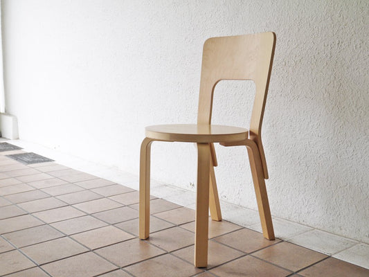 アルテック artek チェア66 Chair66 バーチ材 ダイニングチェア アルヴァ・アアルト フィンランド 北欧家具 80周年記念ロゴ B ◇