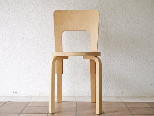 アルテック artek チェア66 Chair66 バーチ材 ダイニングチェア アルヴァ・アアルト フィンランド 北欧家具 80周年記念ロゴ B ◇