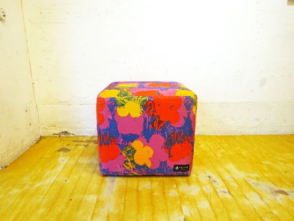 アンディ・ウォーホル Andy Warhol “flower”×フランフラン Franc franc スツール Stool カバーリング クッション ★