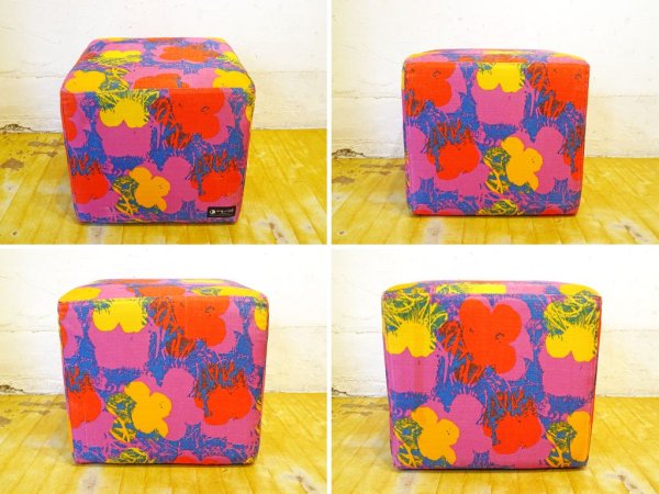 アンディ・ウォーホル Andy Warhol “flower”×フランフラン Franc franc スツール Stool カバーリング クッション ★