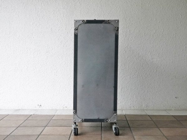インダストリアルデザイン industrial design メタル キャビネット サイドワゴン 1ドロワー ビンテージテイスト キャスター ◇