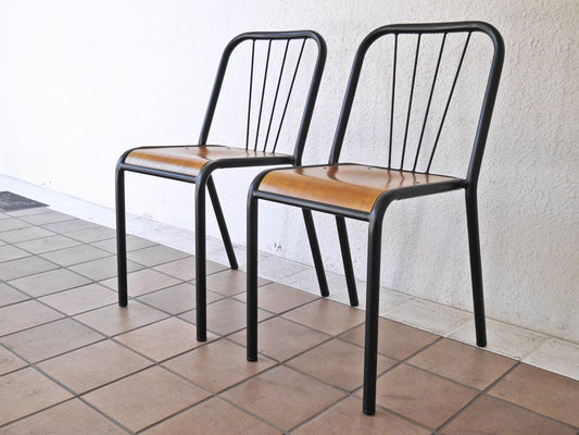 クラッシュゲート CRUSH CRASH PROJECT ノットアンティークス Knot antiques アイアンチェア IRON CHAIR 
Bタイプ  スタッキングチェア 2脚セット ◇