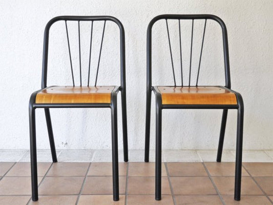 クラッシュゲート CRUSH CRASH PROJECT ノットアンティークス Knot antiques アイアンチェア IRON CHAIR 
Bタイプ  スタッキングチェア 2脚セット ◇